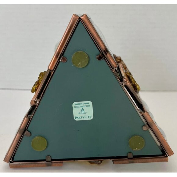 PartyLite Water's Edge Votive Mosaic Triangle Candle Holder w/ Mirror Base - Picture 6 of 6